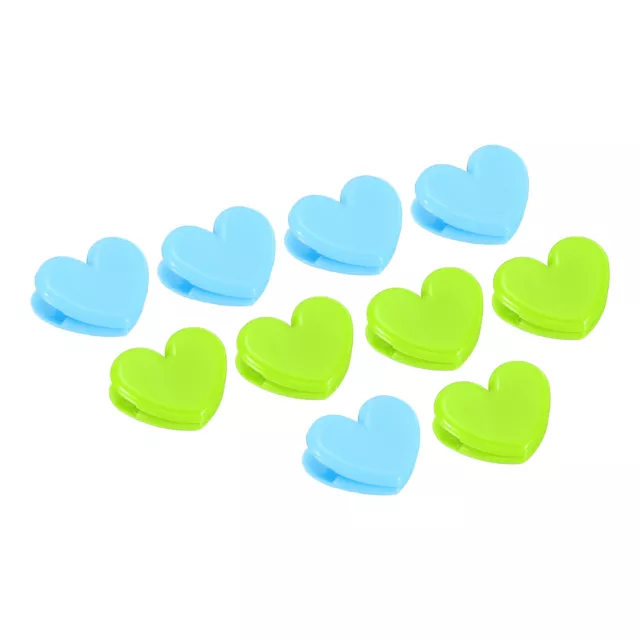 Papel y Bolsa Clips, 20uds Corazón Forma Aperitivos Bolsa Abrazaderas Azul/Verde