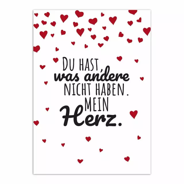 Postkarte Ich liebe Dich Valentinstag Hochzeitstag Geschenk Umschlag Herz-en 6