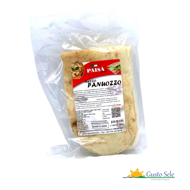 Mezzo Panuozzo - Prodotto artigianale lavorato a mano lunga lievitazione - Paisà
