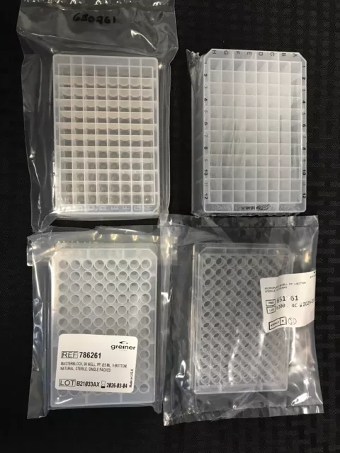 (4 Pcs) GREINER VWR 96-Well PP Culture Storage Plates Non-Sterile