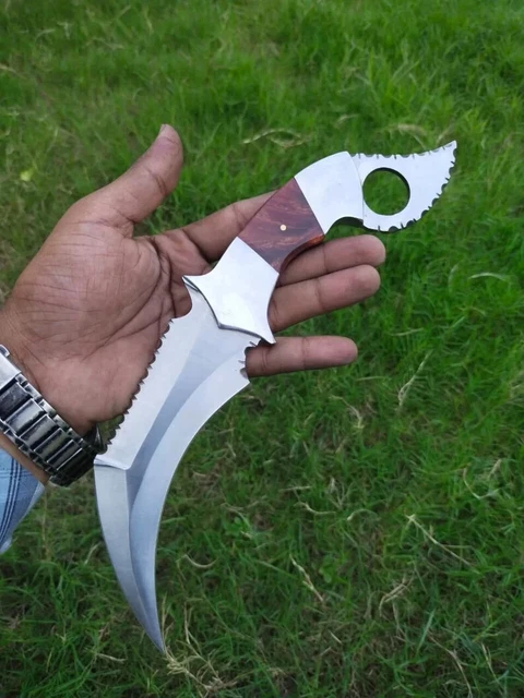 Handmade Stainless Steel Tactical Karambit Knife For Camping & Hunting Survival