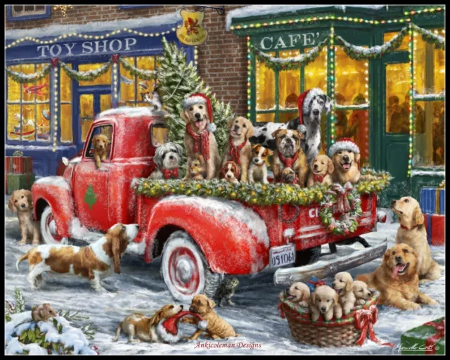 Counted Cross Stitch Kits Needlework Crafts Embroidery DIY-Doggone Christmas