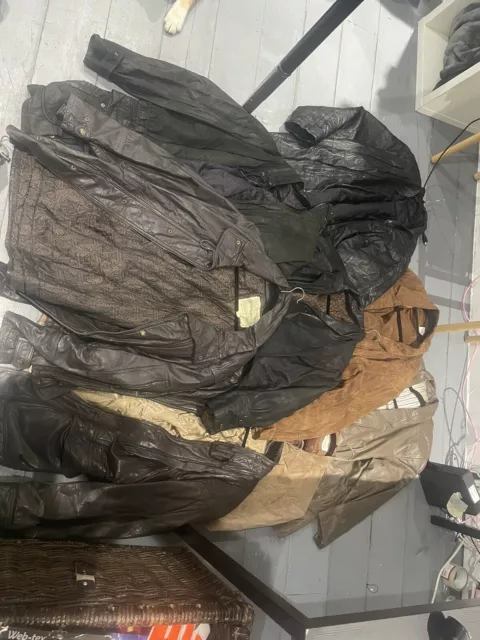 Wholesale Job lot Bulk  15 Vintage Leather Jackets And Real Fur