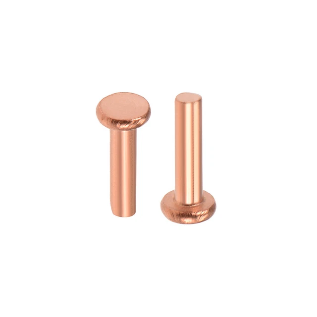 100Pcs 5/64"x5/16" Tête plate Cuivre Rivets solides attaches