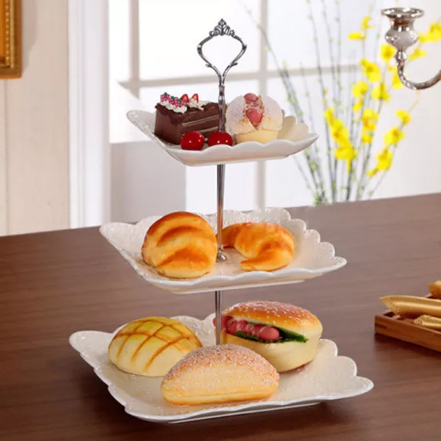 3 Tier Glass Cake Stand Afternoon Tea Wedding Plate- Party Tableware NOT Plate