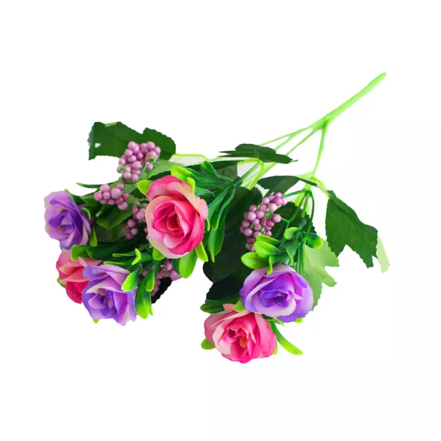 1 Stück romantische gefälschte Rosen 6 Köpfe künstliche Blumen Hochzeit 3