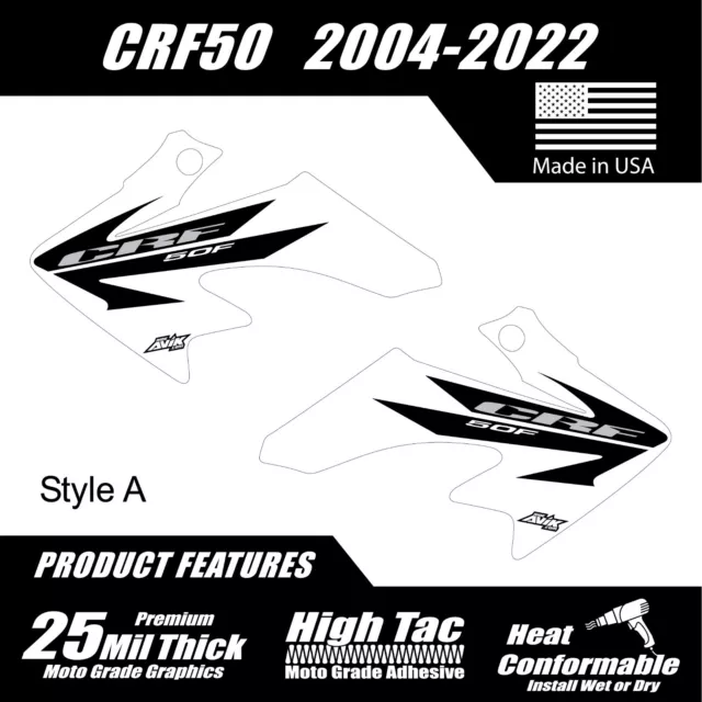 CRF50 Shroud Graphics Red 2004-2022 Style A white FREE SHIPPING!!!