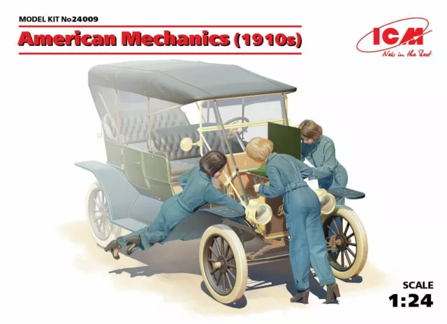 ICM 24009 - 1/24 American Mechanics (1910s) 3 figures scale plastic model kit