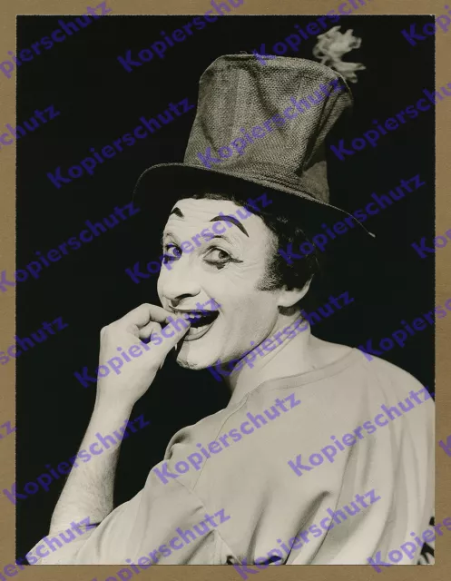 orig. Foto Porträt Marcel Marceau Bip Pantomime Clown Hamburg Zirkus Humor 1964