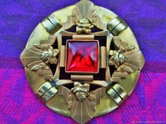 Broche Ancienne Art Déco - Clip En Bronze - Vintage