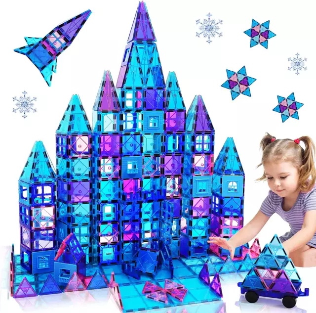 Frozen Castle Magnetic Tiles - 3D Diamond Building Blocks, STEM Educational