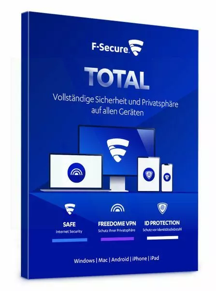 F-Secure Total Security &VPN  2024 • 1, 3, 5 oder 10 Geräte 1 oder 2 Jahre