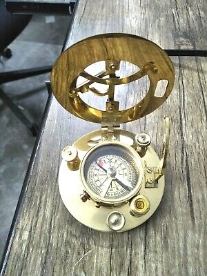 Nautical Sundial Brass Compass Vintage Antique Maritime Navigation Compass