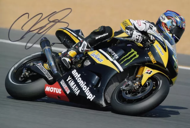 Autografo Colin Edwards Firmato a mano Monster Yamaha Tech3 12x8 foto MotoGP
