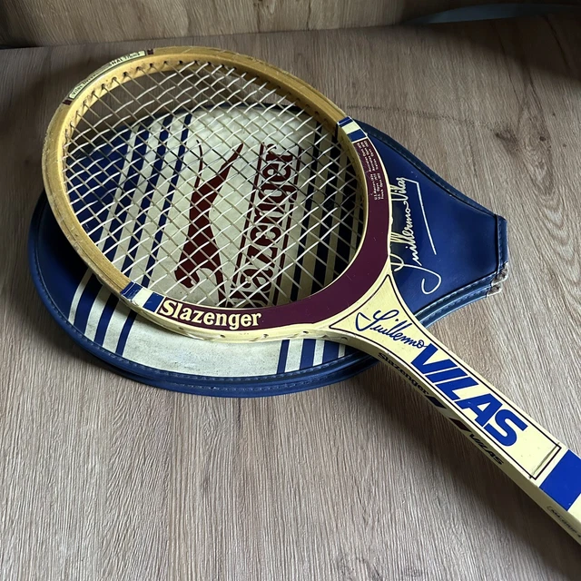 SLAZENGER GUILLERMO VILAS Vintage Tennis Racket With Cover Nice