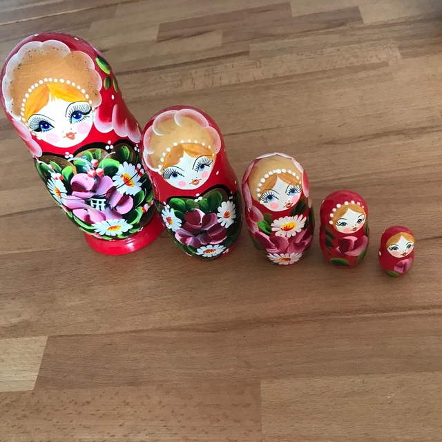 Matriochka Poupée Russe – Histoire De Cendrillon, 5 Pièces, Fait Main, Taille 17.5 Cm, Ciam