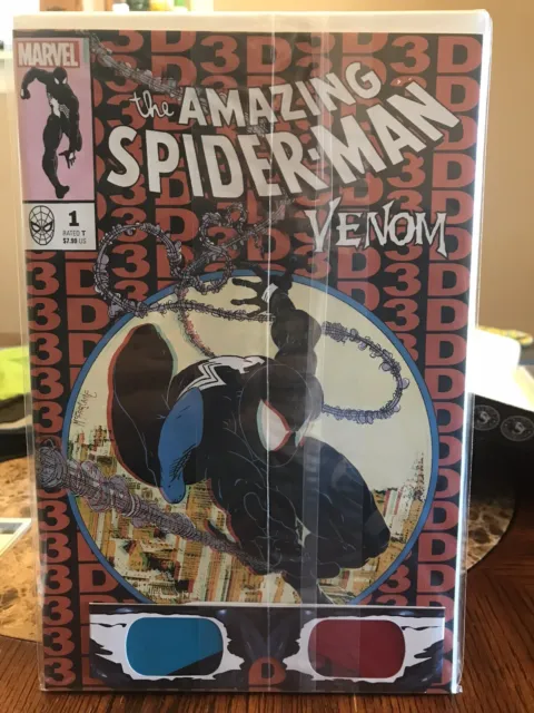 The Amazing Spiderman Venom 3D 1 (300 Cover) Marvel Comic polybagged & glasses
