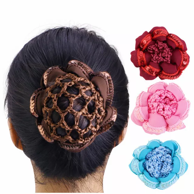 Sequins Elastic Crochet Hair Net Girl Ballet Dancing Snood Hair Bands Bun Covers