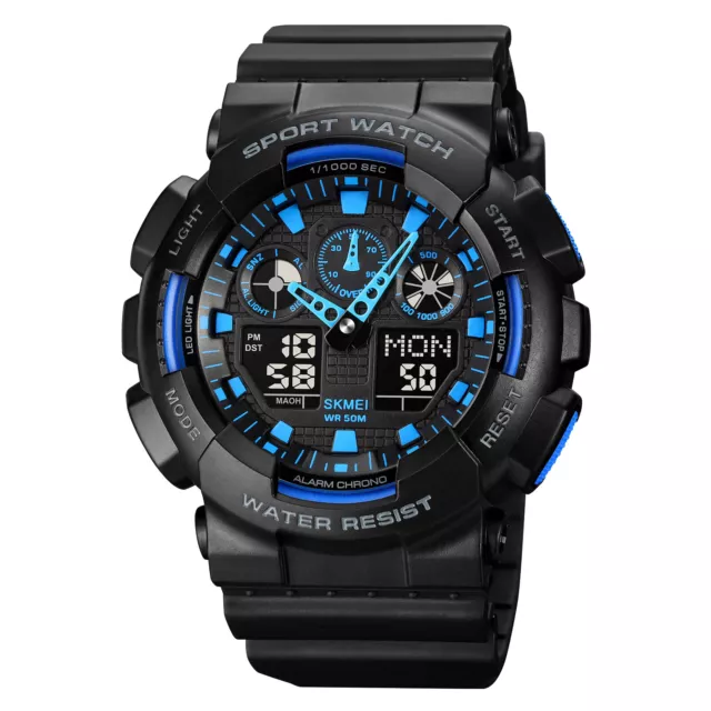 Reloj Para Hombre Mujer Analógico-DIGITAL Deportivo Impermeable Resistente Informal