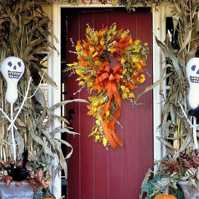 Autumn Coloured Rattan Wreath Wall Home Decoration Harvest-festival Hanging