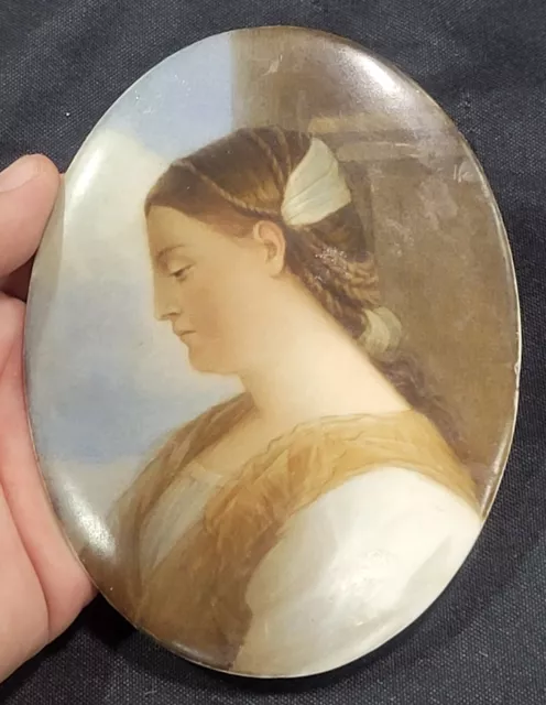 Late 19th Century German KPM Oval Porcelain Plaque 1800s