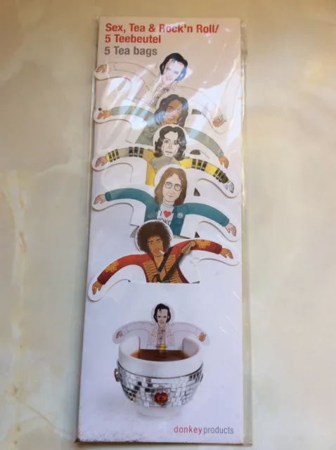 Sex,Tea & Rock’n Roll Tea Bags Elvis Presley Bob Marley Michael Jackson Lennon