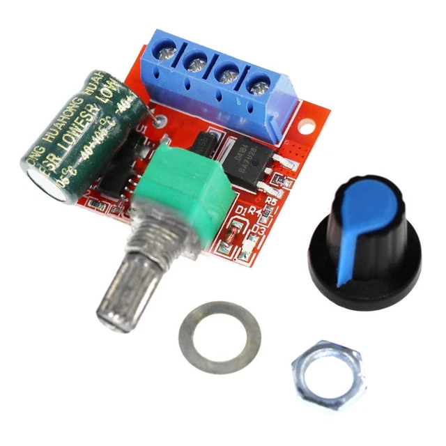 Mini Régulateur De Vitesse PWM Réglable Pour Moteurs DC 5A - Tension 5V-35V, Sécurité Avec Fusible Réinitialisable, Compact 26x30mm