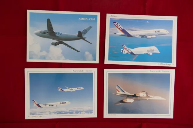 Cartes postales Avions Concorde Airbus A340 Airbus A310 A380 et Beluga