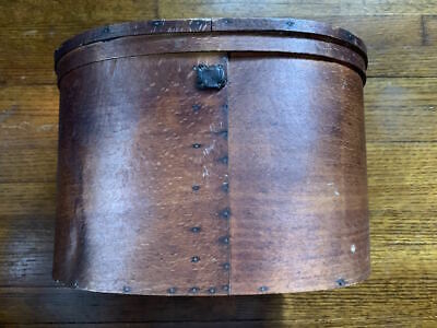 antique Americana primitive Shaker style band hat pantry box bentwood 19th c.