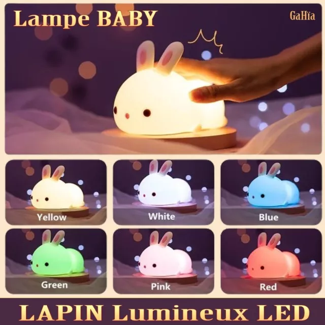 Lampe Baby Lapin Doudou Veilleuse de Nuit Relaxante Portable Pour Bébé Enfant