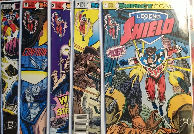 Impact Comics Legend Of The Shield Series Lot of 5 Comics Run #1-3, 6, and 12