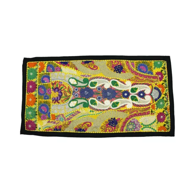 Tapiz indio antiguo hecho a mano bordado patchwork vintage colgante de pared Ba