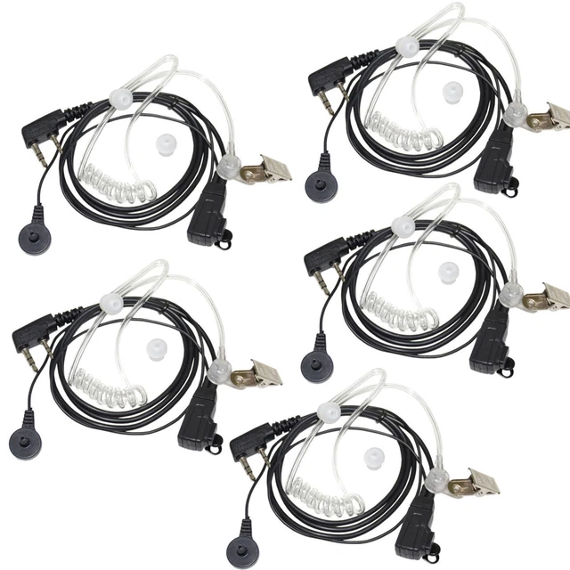 5x 2 Pin Earpiece Hands Free Headsets compatible with Kenwood TK Series