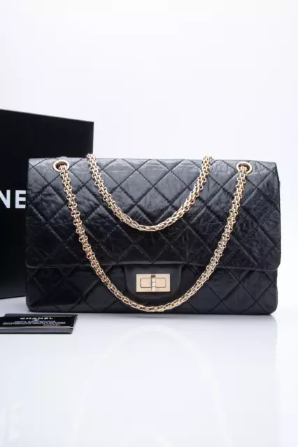 AUTH CHANEL BLACK Quilted Aged Calfskin Miss Pony Fur Double Flap