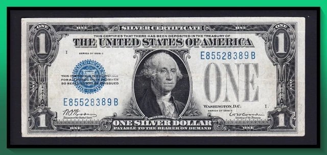 Fr. 1603 1928C $1 Silver Certificate *FUNNY BACK* VF *RARE*