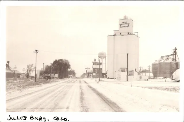 Julesburg, Colorado - Farming Road In Winter - 1983 - Modern Real Photo Postcard