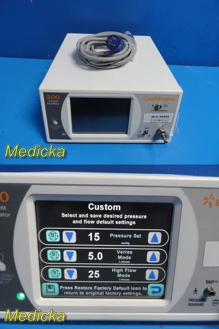 2015 Smith & Nephew 500 50 LPM Insufflator Ref 7203994 W/ Adapter ~ 30402