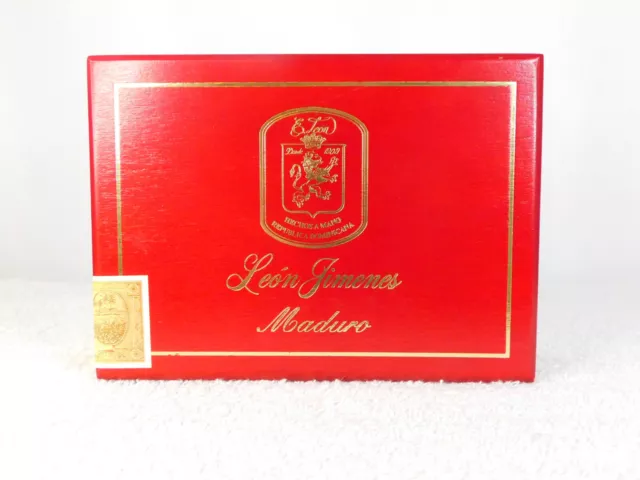 Leon Jimenes Maduro Wood Cigar Boxes w/gold Color Latch Closure 7.5"x5.5"x2.5"