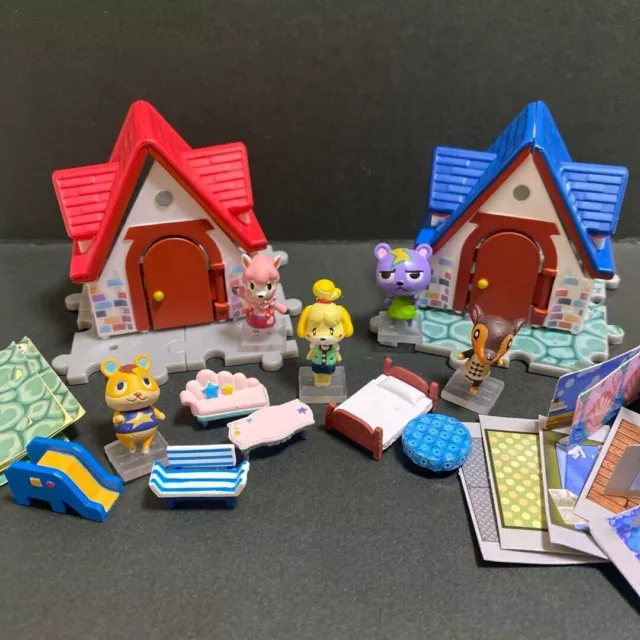 Animal Crossing House & Furniture Collection Retro Figure Complete red roof hous