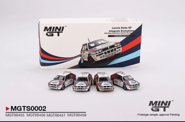 Mini GT GLancia Delta HF Integrale Evoluzione 1992 Rally MonteCarlo Martini Set
