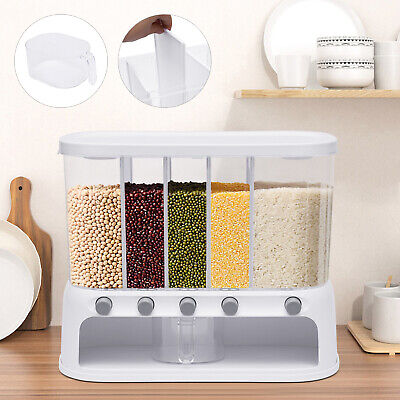 Moderno 5 rejillas dispensador de cereales cereal para arroz frijoles 42*18*34 cm