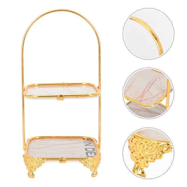 Portavassoio in ferro battuto compleanno supporto per cupcake dessert scaffale espositivo oro
