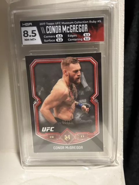 2017 topps ufc museum collection quad relic conor mcgregor 1/25 Ruby