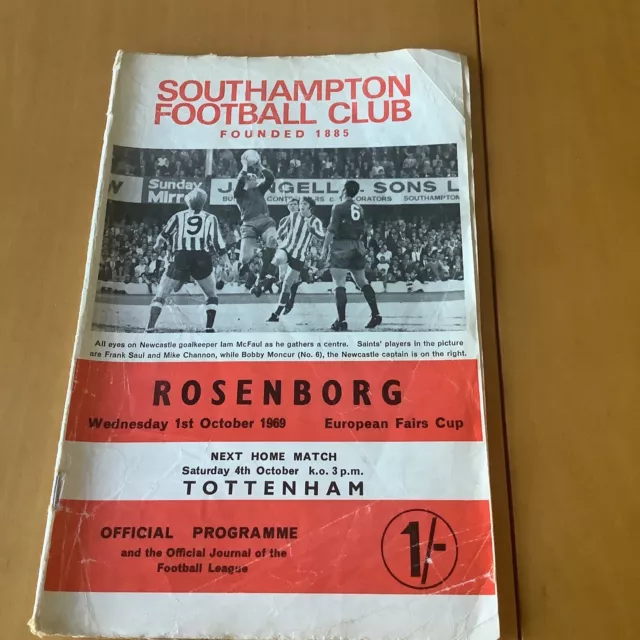 Southampton v Rosenborg Fairs cup 1st Oct 1969 + Football League Review