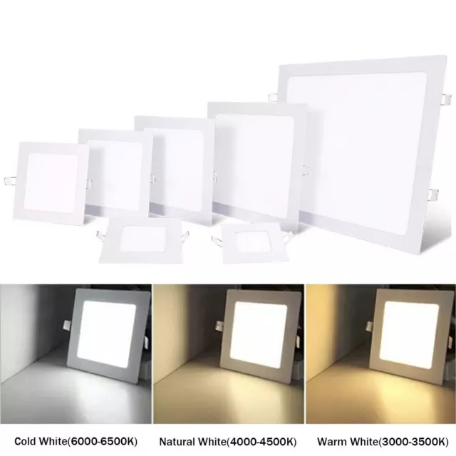 Dimmable Led Panel Light Recessed Ceiling Down Lights Lamp Square 9/15/18/25/30W