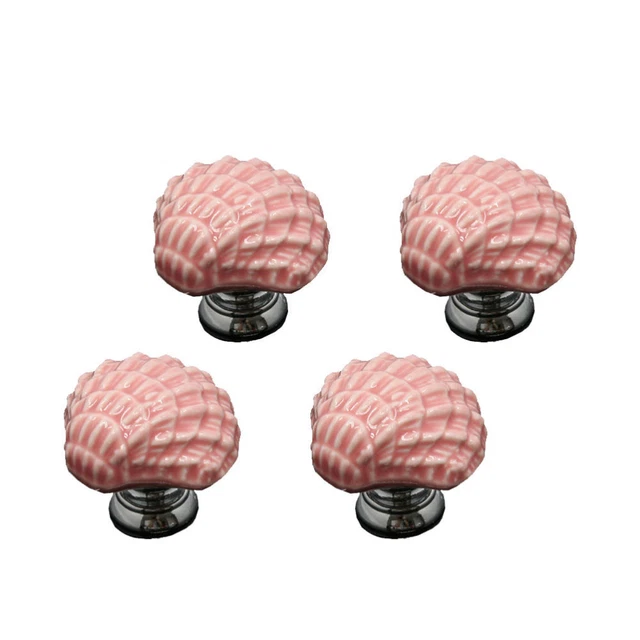 4 Pcs Shoe Cabinet Knobs Shell Drawer Handles Dresser Drawer Pulls Bookcase 4