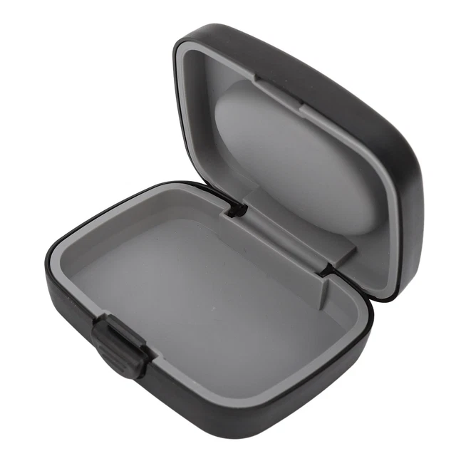 Estuche de audífonos pequeña caja de protección portátil para audífonos al aire libre negro
