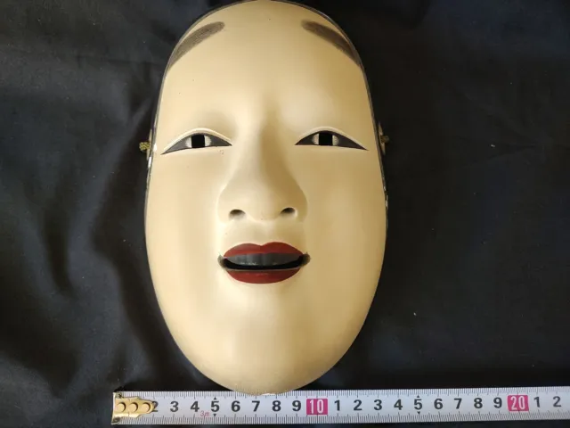Authentic Vintage Wooden handcarved Japanese Traditional Noh Mask-g0217-