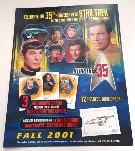 Star Trek 35th Anniversary Trading Cards Sell Promotional Sheet Rittenhouse 2001