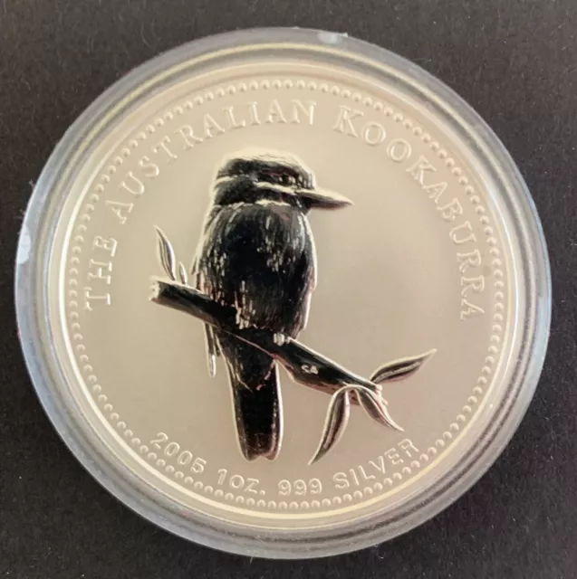 2005 1oz Australian Kookaburra pure Silver Coin from mint roll - Perth Mint 